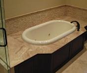 Oval bath tub and tile